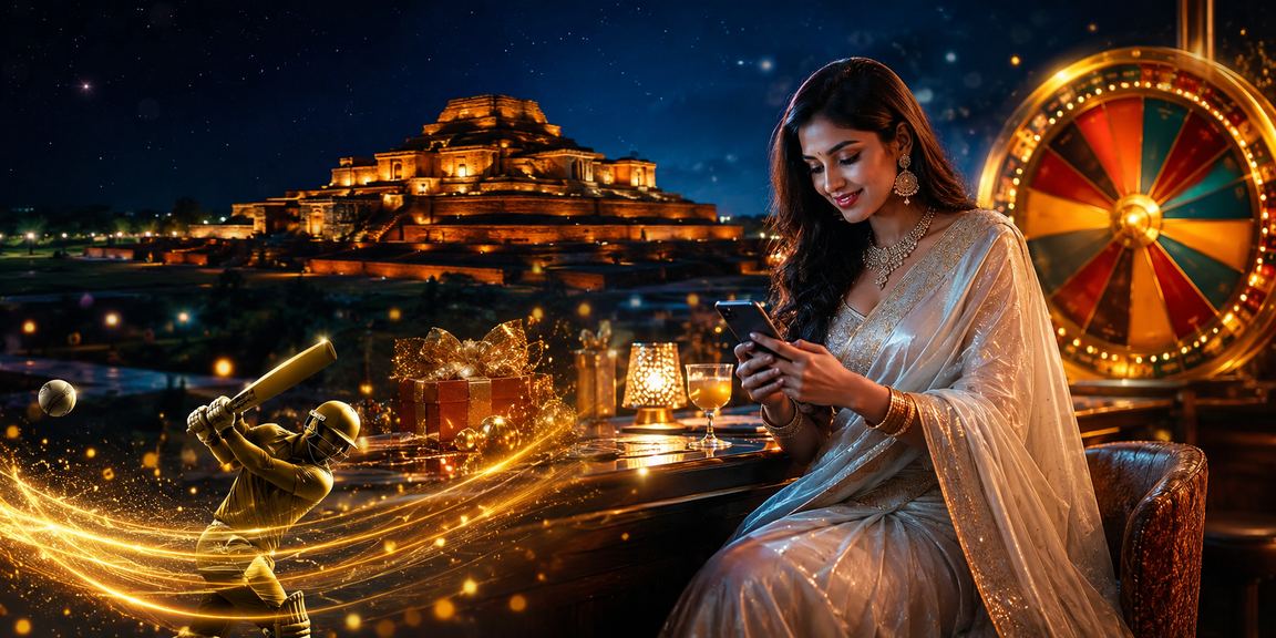 বাংলাদেশে শাড়ি পরিহিত মডেলের সাথে vc66 ক্রিকেট বেটিং মোবাইল অ্যাপের দৃশ্য